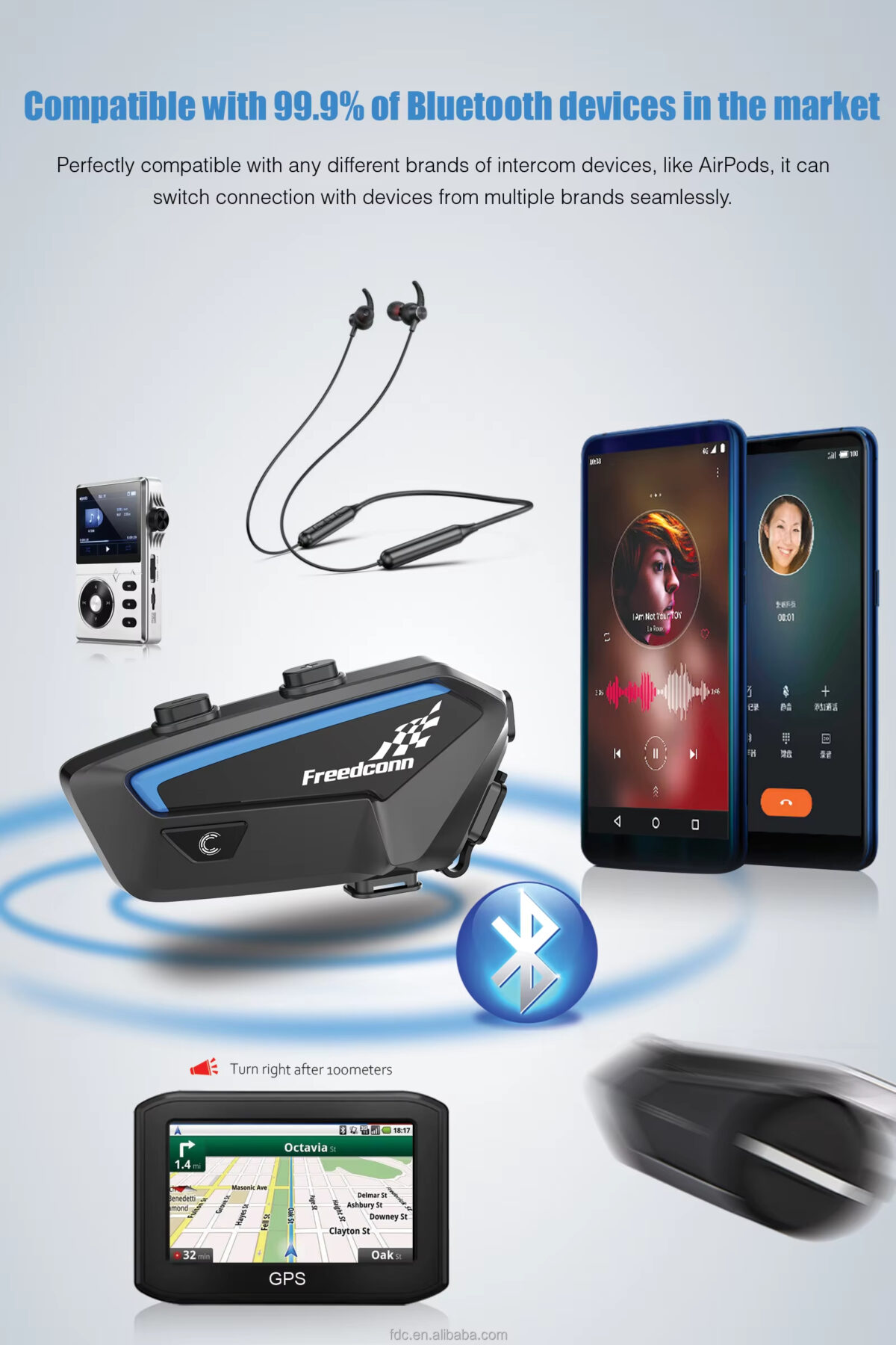 FreedConn FX - MESH Networking by One Click High Cost-effective Bluetooth Intercom Headset - Image 2