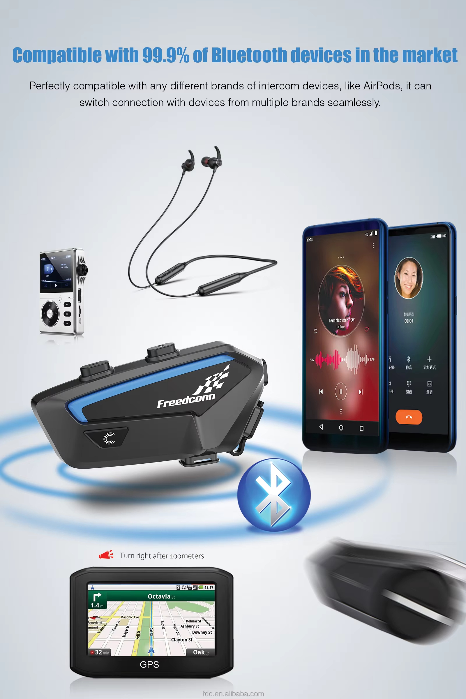 Detail-05 FreedConn FX - MESH Networking by One Click High Cost-effective Bluetooth Intercom Headset - Image 2
