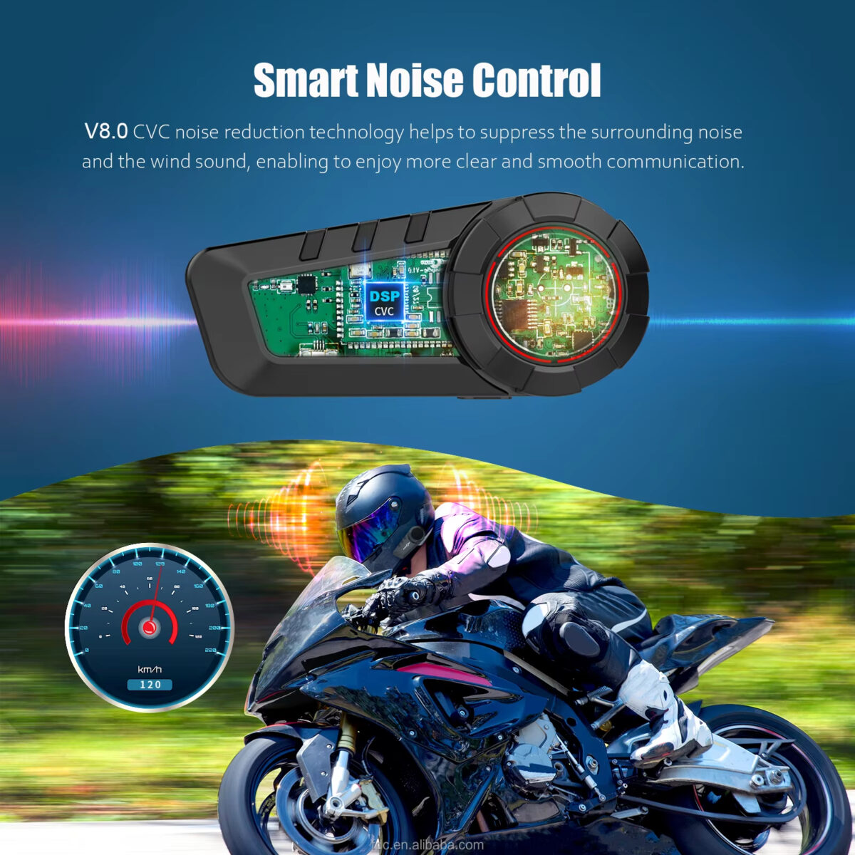 Ky-pro series - 2-6 Riders Intercom Headset BT Version 5.1 6 Riders 1000 Meters Motorcycle Bluetooth Intercom Headset - Image 6