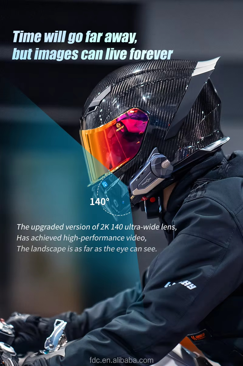 Detail-06-FreedConn R1 Pro 2K WIFI Bluetooth Intercom Headset Helmet Cameras for Motorcycles R1-pro 6 Riders 200 Meters Talking DVR Motorcycle Camera with Bluetooth Intercom - Image 6
