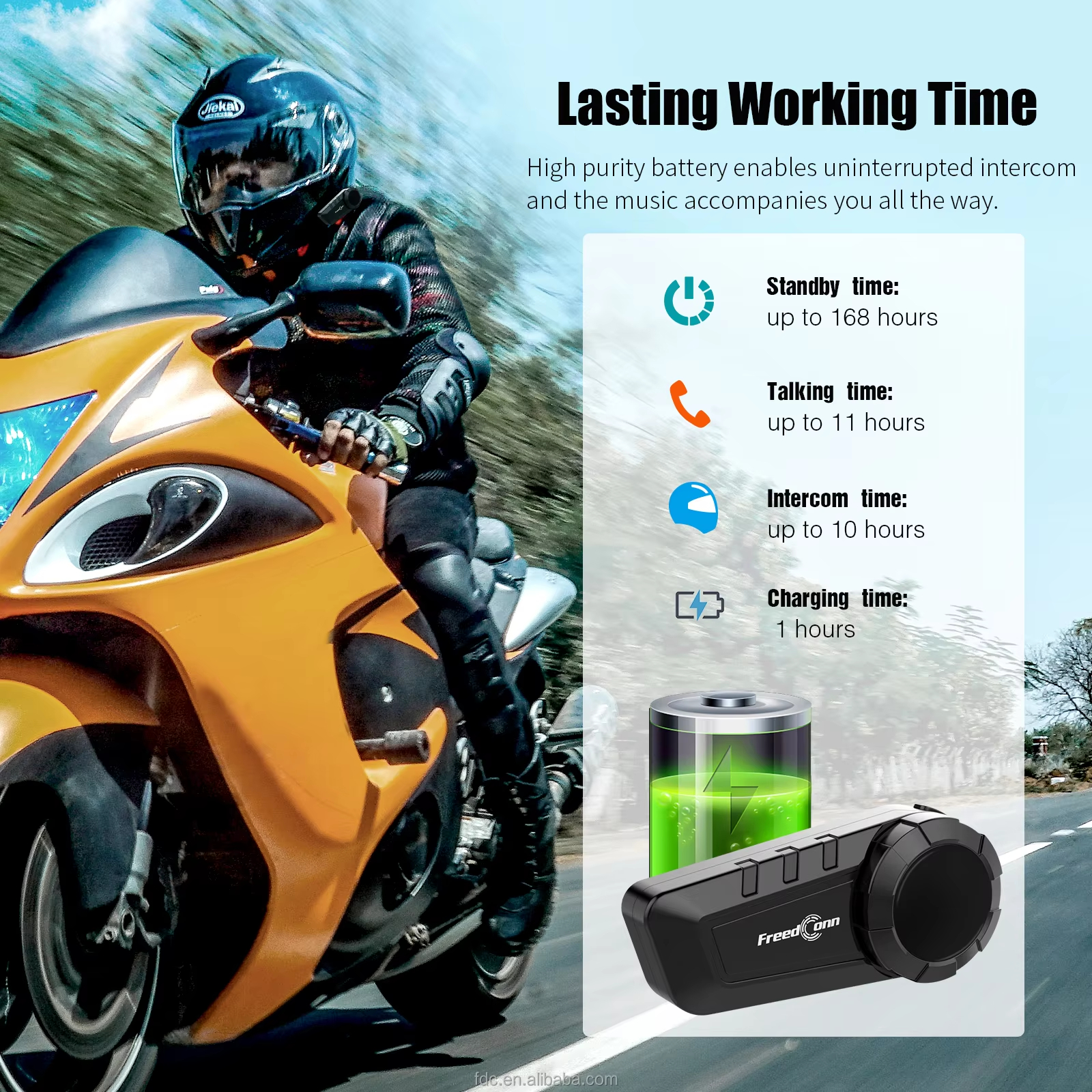 Detail-10 Ky-pro series - 2-6 Riders Intercom Headset BT Version 5.1 6 Riders 1000 Meters Motorcycle Bluetooth Intercom Headset - Image 10