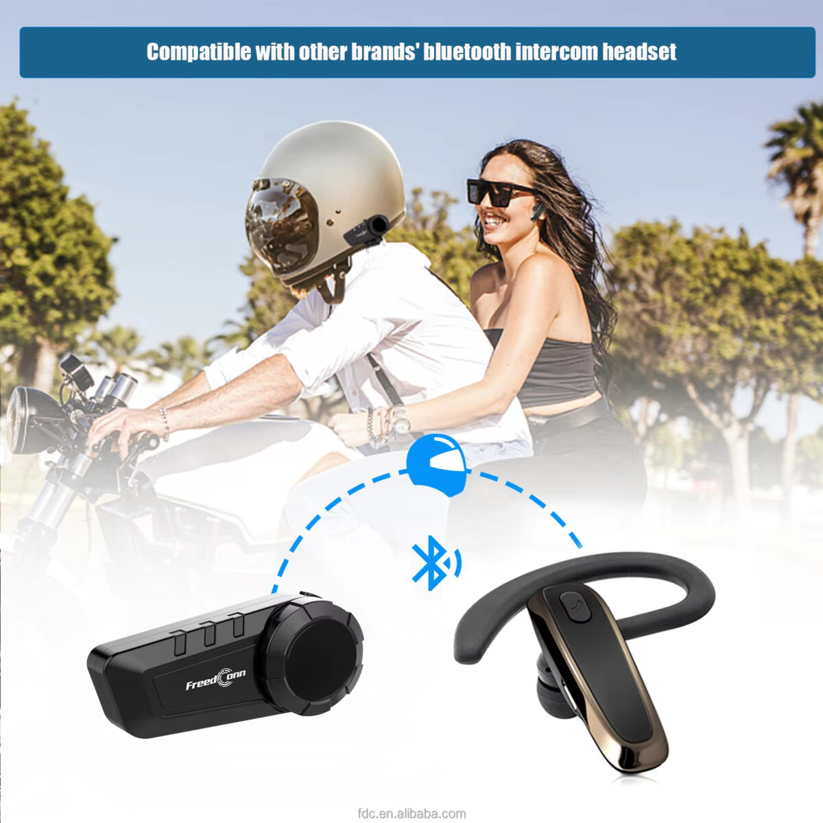 Ky-pro series - 2-6 Riders Intercom Headset BT Version 5.1 6 Riders 1000 Meters Motorcycle Bluetooth Intercom Headset - Image 12