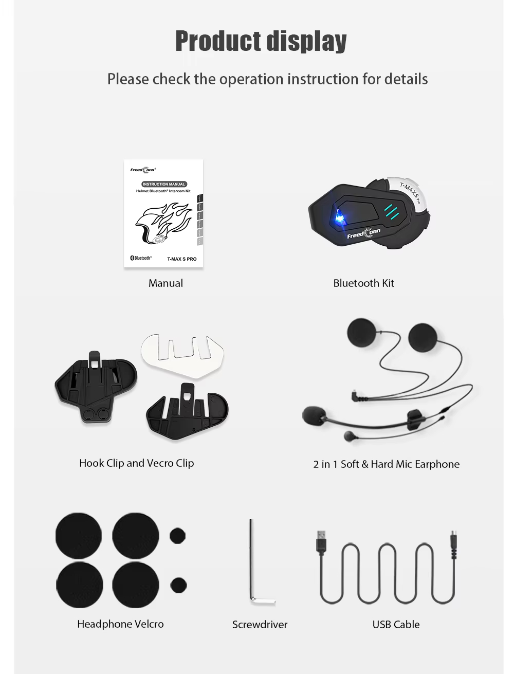 Detail-13-T-MAX S PRO 6 Riders Intercom in 1500 to 2000 Meters Noise Cancellation Motorcycle Intercom Headset T-MAX S pro-6 Riders Intercom in 1500 to 2000 Meters Noise Cancellation - Image 13