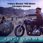 FreedConn R1-PLUS 1080P HD Camera Recorder Recorder With Bluetooth 6-Way 1000 Meters Group Intercom Helmet Camera Headset - Image 4
