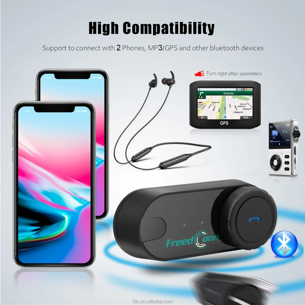 T-COM VB Motorcycle Bluetooth Helmet Full-Duplex Intercom Headset 2-3 Riders Connect Moto Cascos Para Capacete Music - Image 2