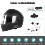 T-COM VB Motorcycle Bluetooth Helmet Full-Duplex Intercom Headset 2-3 Riders Connect Moto Cascos Para Capacete Music - Image 6