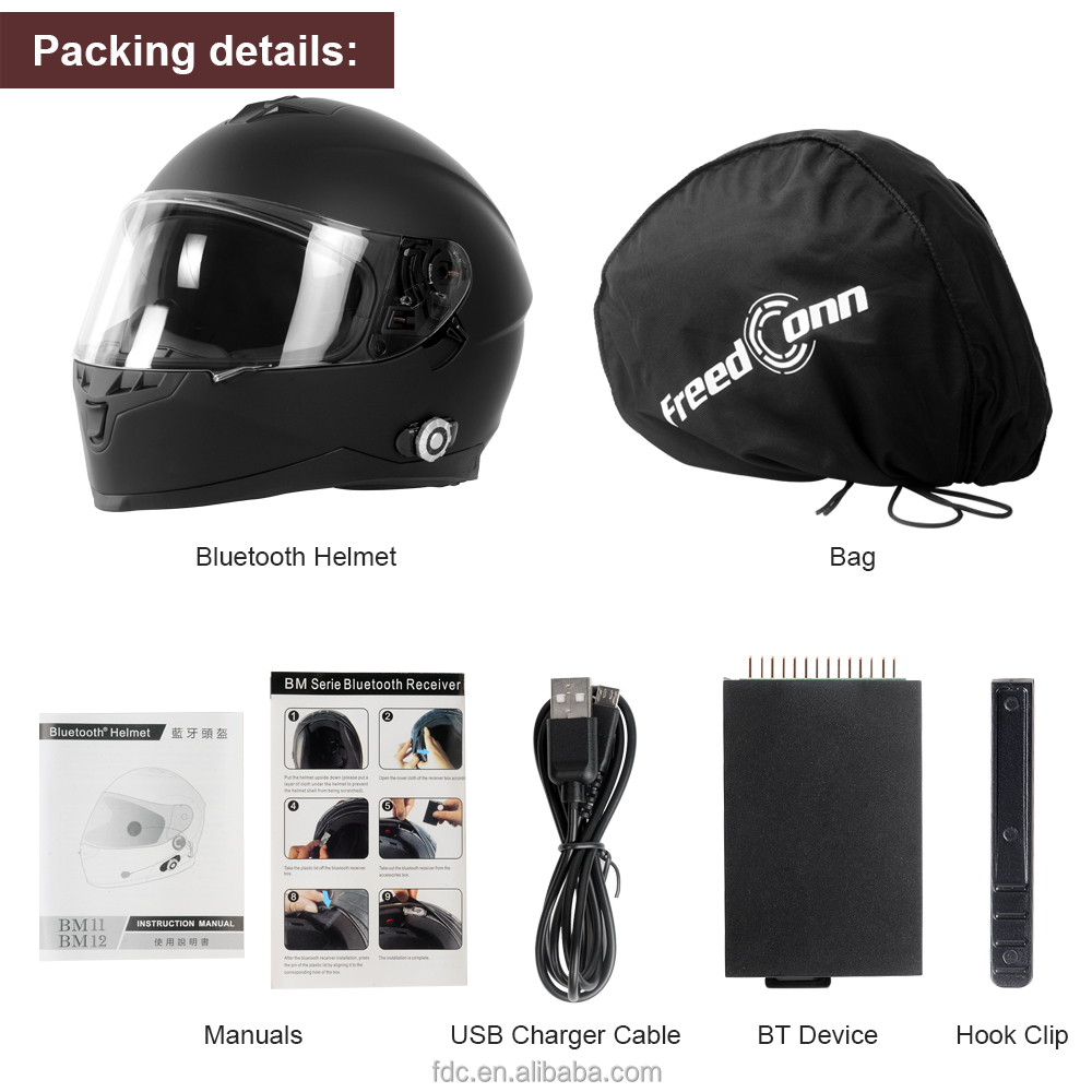 Hfdbf66a0d35245e2b65ed6136fd4fb4fX FreedConn BM22 ECE Certified Bluetooth Intercom Helmet 2-3 Riders Intercom Helmet Motorcycle Smart Helmet - Image 5